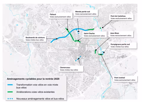 FP : De nouveaux aménagements cyclables transitoires et renforcement des existants sur les grands axes de la Ville