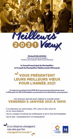 Voeux 2021 : une émission spéciale pour célébrer la nouvelle année avec les Montpelliéraines et les Montpelliérains, vendredi 8 janvier à 19h15