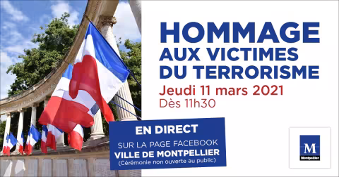 Facebook Live : la Ville de Montpellier rend hommage aux victimes du terrorisme, jeudi 11 mars dès 11h30.