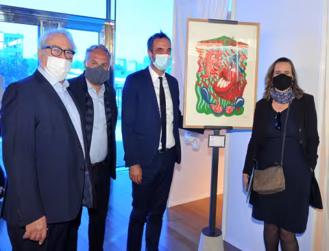 les oeuvres d'Hervé Di Rosa a l'honneur au centre municipal de vaccination de montpellier