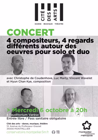 Concert gratuit à la Cité des Arts mercredi 6 octobre à 20h.