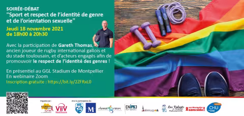 Soirée-débat « Sport et respect de l’identité de genre et de l’orientation sexuelle » jeudi 18 novembre à 18h, au GGL Stadium de Montpellier et en webinaire Zoom