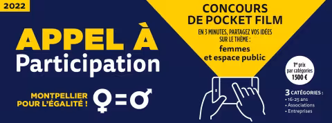 La Ville de Montpellier lance un appel à participation pour l'édition 2022 du concours de Pocket Film "Montpellier pour l'égalité !"