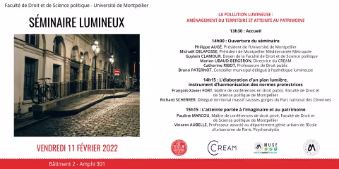 Un séminaire sur la pollution lumineuse organisé à la Faculté de Droit et de Science Politique de Montpellier