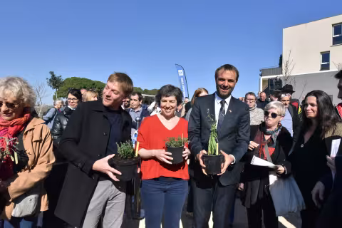 Inauguration de nouveaux jardins familiaux à l'Agriparc du Mas Nouguier
