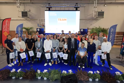 Les athlètes de la "Team Montpellier Haut Niveau" célébrés ce 23 septembre 2022