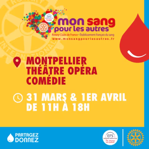 Don du sang le 31 mars et 1er avril 2023 à l'Opéra Comédie : un acte solidaire et citoyen