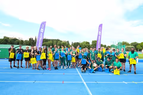 Les équipes de para athlétisme d’Australie et de Nouvelle-Zélande en entrainement hier au stade Philippidès - Crédit photos : Ville et Métropole de Montpellier