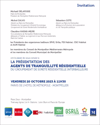 RAPPEL Invitation presse : Présentation des agents de tranquillité résidentielle, aujourd'hui à 11h30