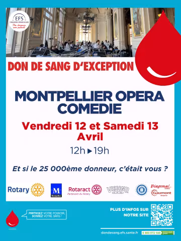 L’opération « Mon Sang Pour les Autres » de Montpellier fête son 25 000e donneur au prestigieux Opéra Comédie