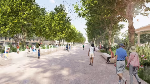 Une ligne d'eau qui anime l'Esplanade et relie la Comédie au Musée Fabre - Agence Ter