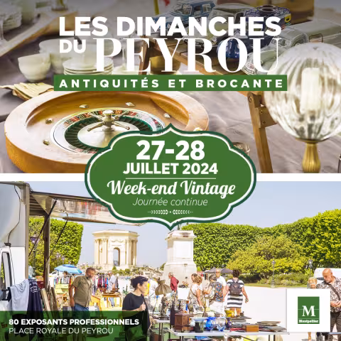Samedi 27 et dimanche 28 juillet, les Dimanches du Peyrou organisent un week-end spécial "Week-end Vintage", de 7h30 à 17h30 pour les deux jours