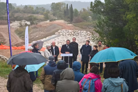 INAUGURATION DU BARRAGE DE PROTECTION CONTRE LES INONDATIONS DU RIEUMASSEL À GRABELS