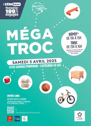 3ème édition du Méga Troc au Lycée Georges Pompidou de Castelnau-le-Lez Samedi 5 avril 2025