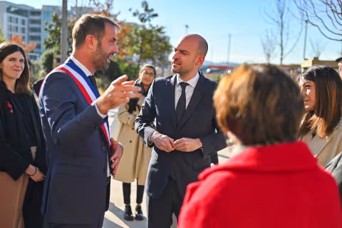 Michaël Delafosse et Jean-Noël Barrot. Crédit : Ludovic Séverac, Montpellier Métropole et Ville.
